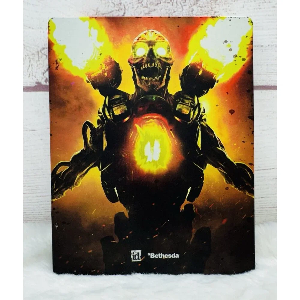 DOOM (PS4, PlayStation 4, 2016) SteelBook ONLY (NO DISC) + Manual - USED